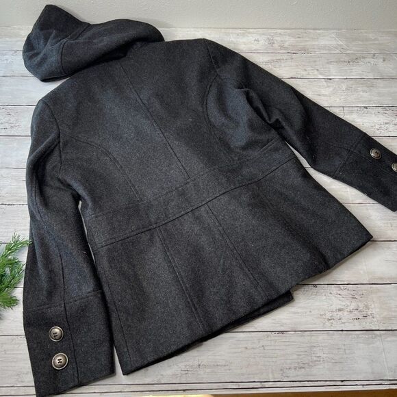 Giacca Hooded pea coat in gray with silver buttons L - Picture 4 of 8